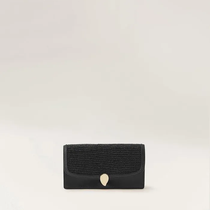 Cross Body Bags Bags Helen Kaminski Adelie Wallet With Raffia Blackcharcoal