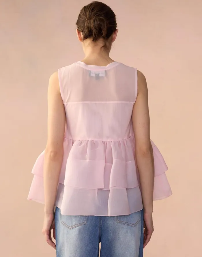 Cynthia Rowley Chloe Organza Flower Top Women Tops Cynthia Rowley Chloe Organza Flower Top Women Tops