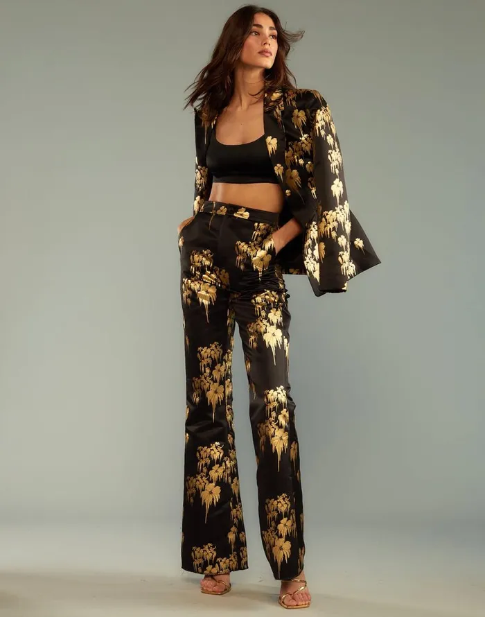 Cynthia Rowley Dripping In Gold Pants Women Bottoms