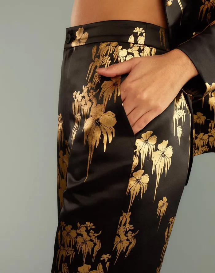 Cynthia Rowley Dripping In Gold Pants Women Bottoms