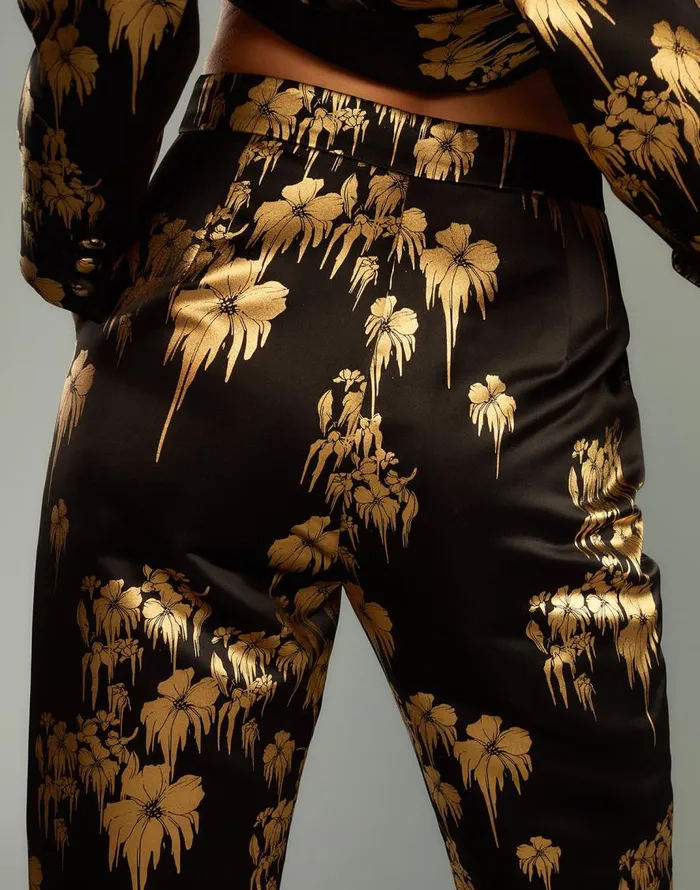 Cynthia Rowley Dripping In Gold Pants Women Bottoms