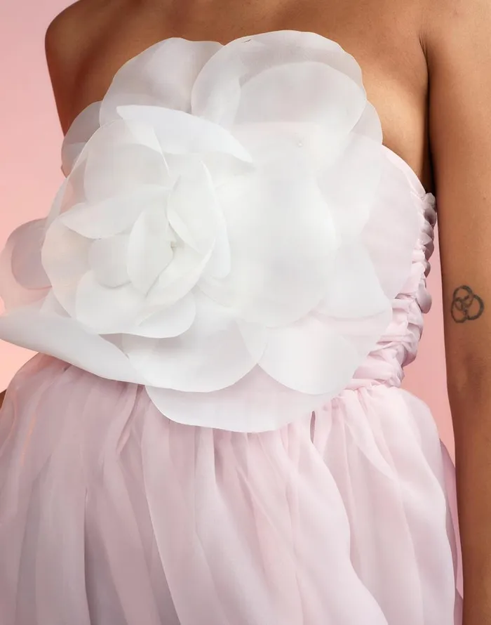 Cynthia Rowley Organza Flower Strapless Dress Women Dresses Cynthia Rowley Organza Flower Strapless Dress Women Dresses
