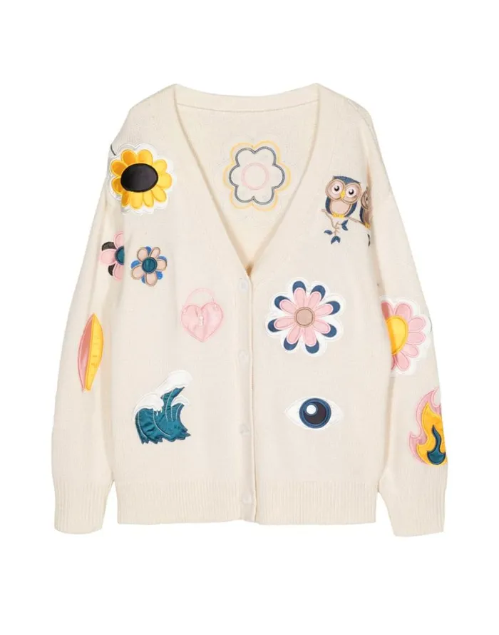 Cynthia Rowley Playful Patchwork Cardigan Women Tops Cynthia Rowley Playful Patchwork Cardigan Women Tops