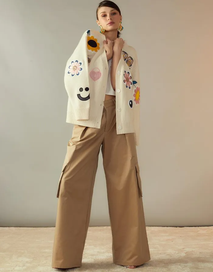 Cynthia Rowley Playful Patchwork Cardigan Women Tops Cynthia Rowley Playful Patchwork Cardigan Women Tops