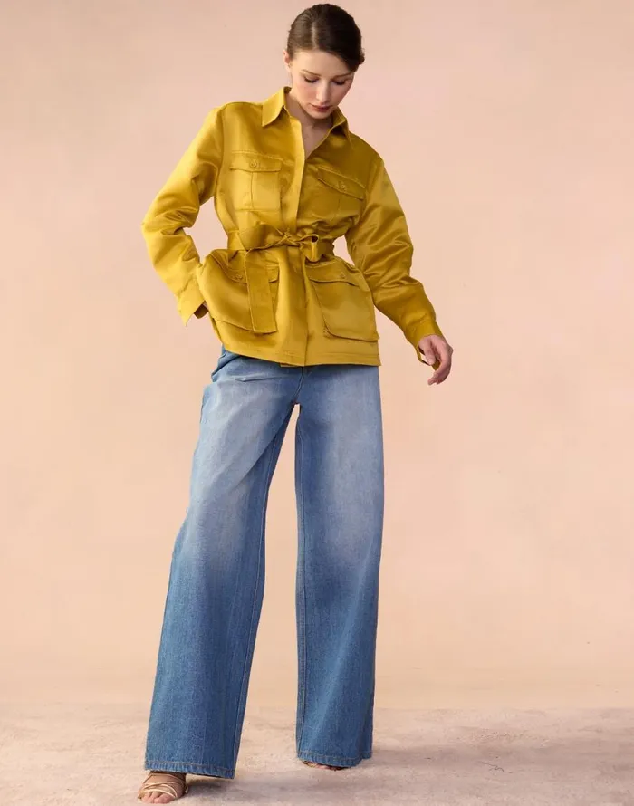 Cynthia Rowley Satin Safari Jacket Women Tops Cynthia Rowley Satin Safari Jacket Women Tops