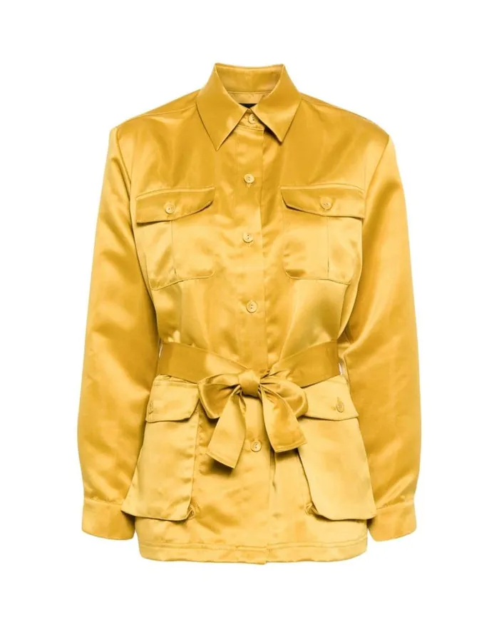 Cynthia Rowley Satin Safari Jacket Women Tops Cynthia Rowley Satin Safari Jacket Women Tops