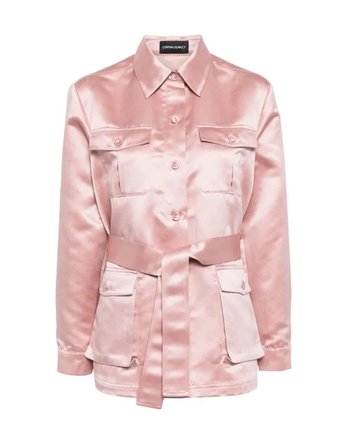 Cynthia Rowley Satin Safari Jacket Women Tops Cynthia Rowley Satin Safari Jacket Women Tops