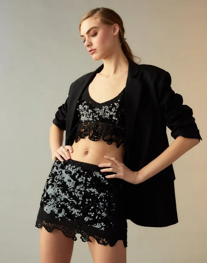 Cynthia Rowley The Cosmo Sequin Top Women Tops Cynthia Rowley The Cosmo Sequin Top Women Tops