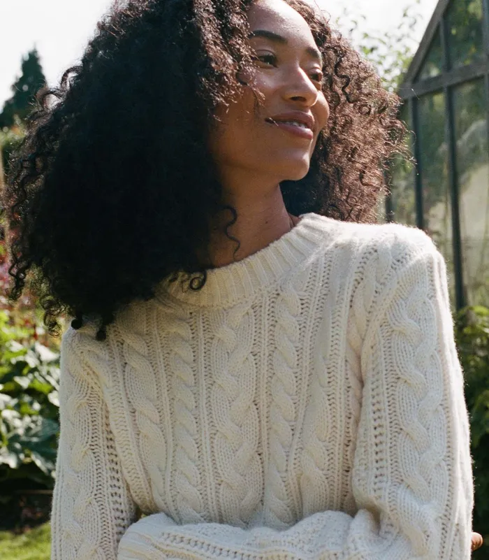 DEN Knitwear Women Cartwright Cashmere Sweater Ivory