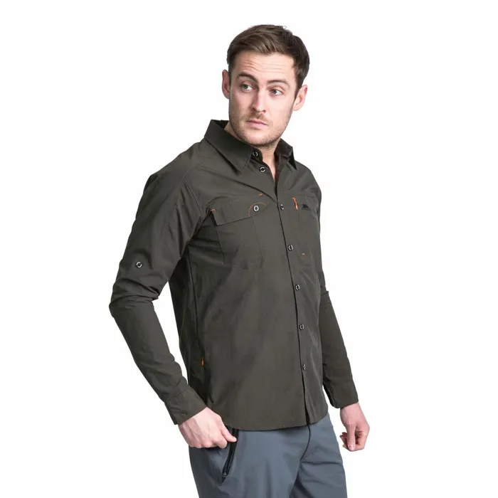 Darnet Mosquito Repellent Shirt Olive Men Trespass Shirts