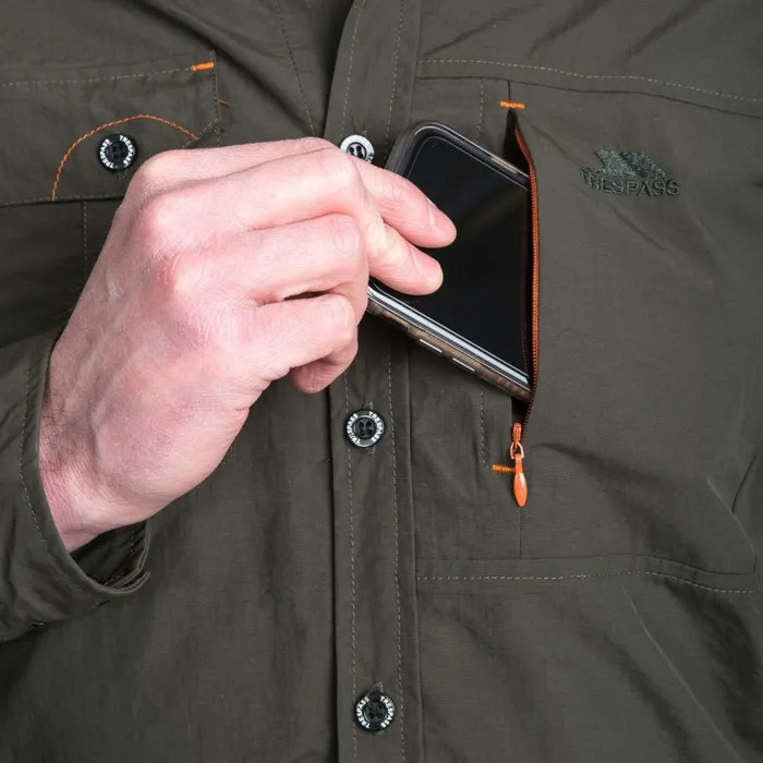 Darnet Mosquito Repellent Shirt Olive Men Trespass Shirts