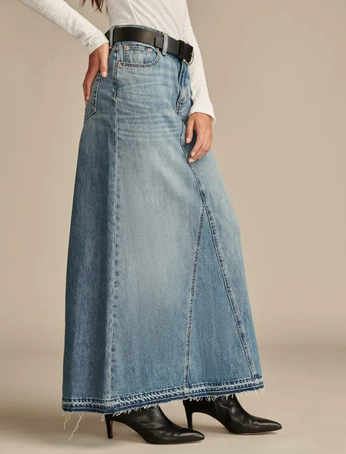 Denim Maxi Skirt Mackie Wash Women Lucky Brand Skirts