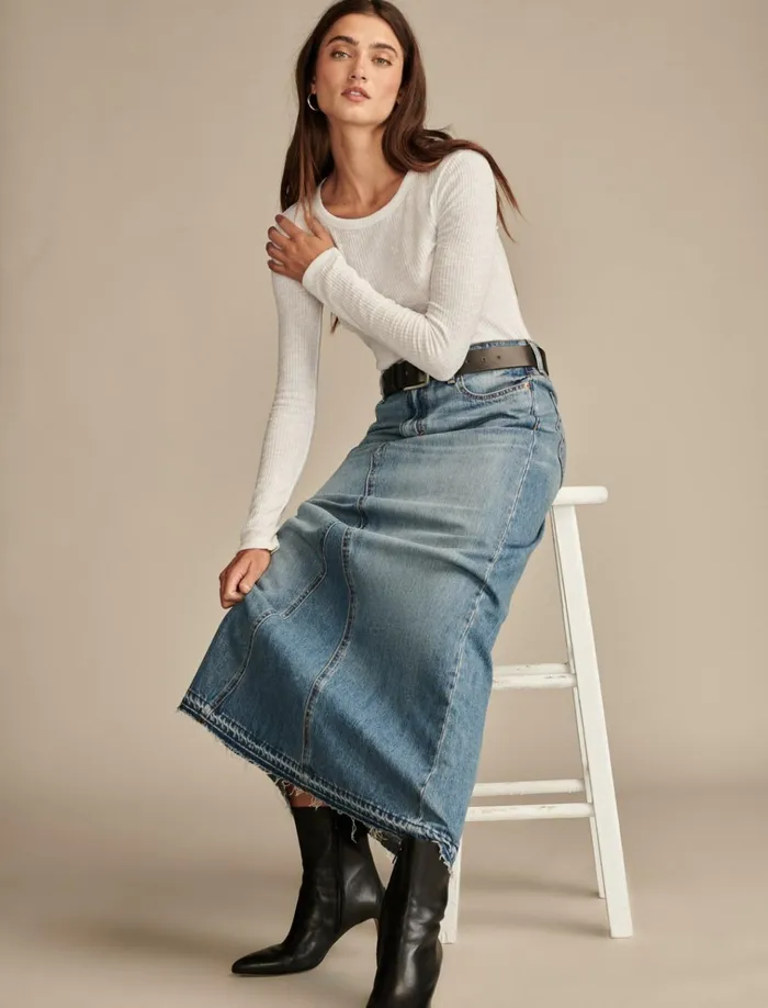 Denim Maxi Skirt Mackie Wash Women Lucky Brand Skirts