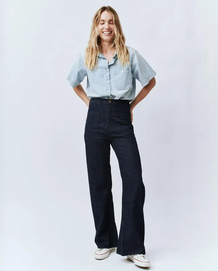 Denim Women The Great The County Top Riverbed Wash