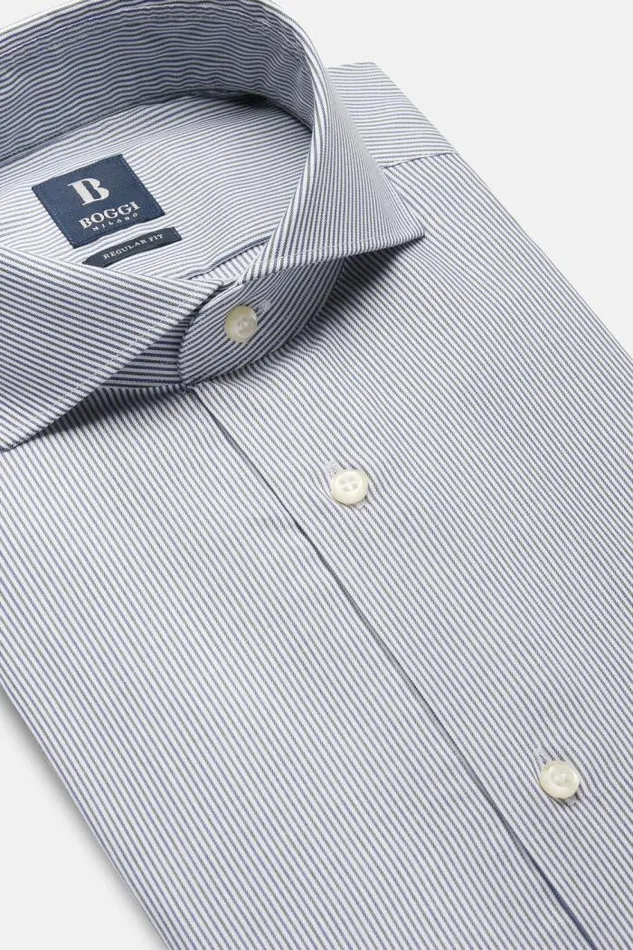 Dress Shirts Men Boggi Milano Regular Fit Navy AND Green Striped Cotton Shirt Navy 8211 Green Dress Shirts Men Boggi Milano Regular Fit Navy AND Green Striped Cotton Shirt Navy 8211 Green