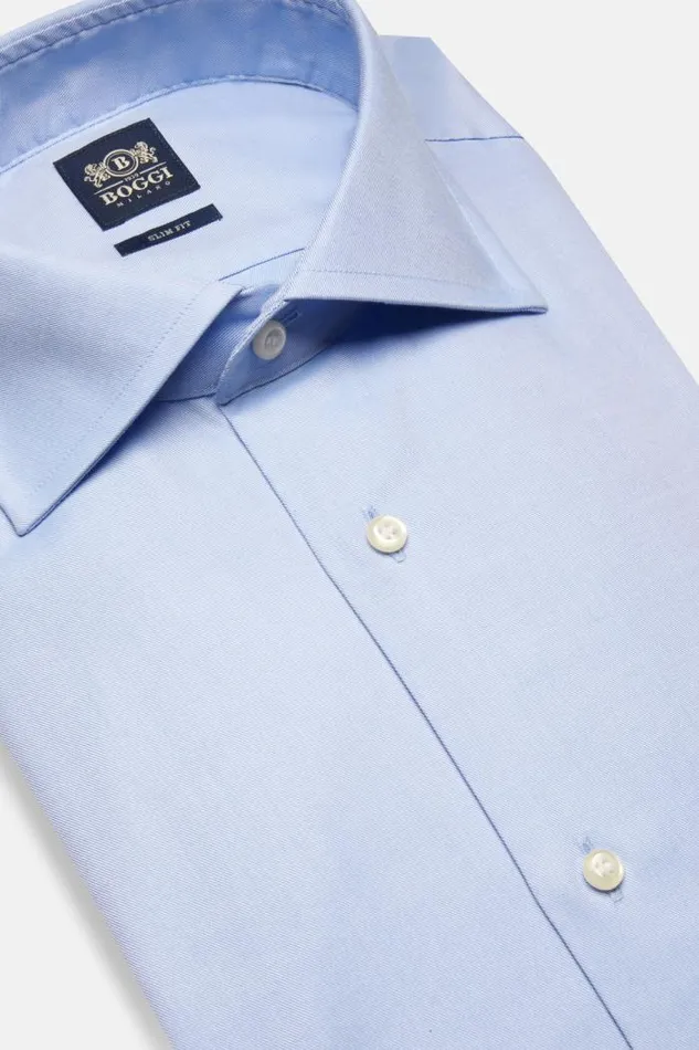 Dress Shirts Men Boggi Milano Slim Fit Sky Blue Cotton Twill Shirt Light Blu Dress Shirts Men Boggi Milano Slim Fit Sky Blue Cotton Twill Shirt Light Blu