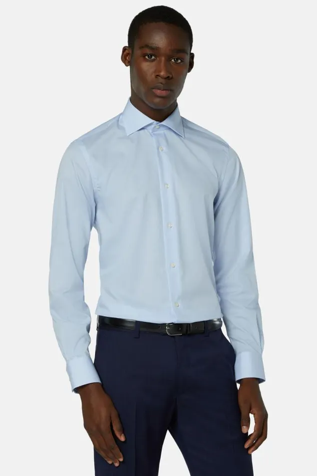 Dress Shirts Men Boggi Milano Slim Fit Sky Blue Striped Cotton And Tencel Shirt Light Blu Dress Shirts Men Boggi Milano Slim Fit Sky Blue Striped Cotton And Tencel Shirt Light Blu