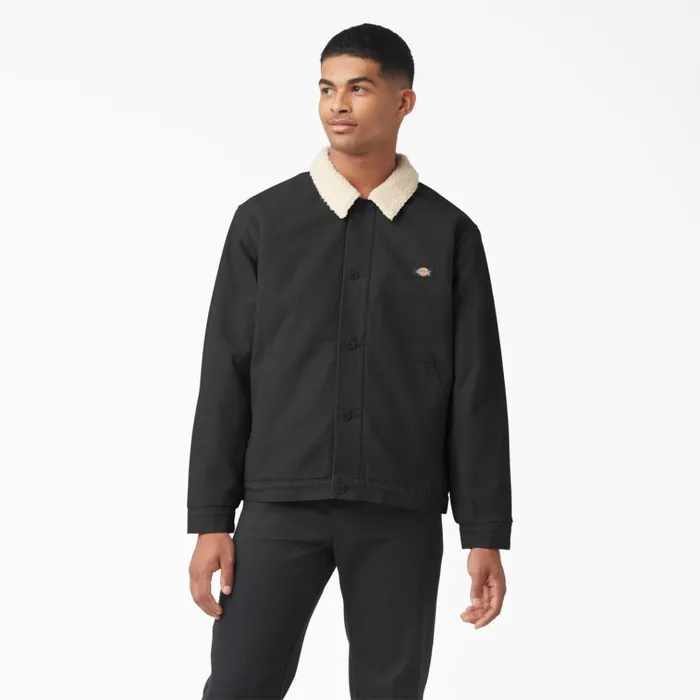 Duck Canvas FleeceLined Jacket Stonewashed Black Stonewashed Black sbk Men Dickies Coats and Jackets Duck Canvas FleeceLined Jacket Stonewashed Black Stonewashed Black sbk Men Dickies Coats and Jackets