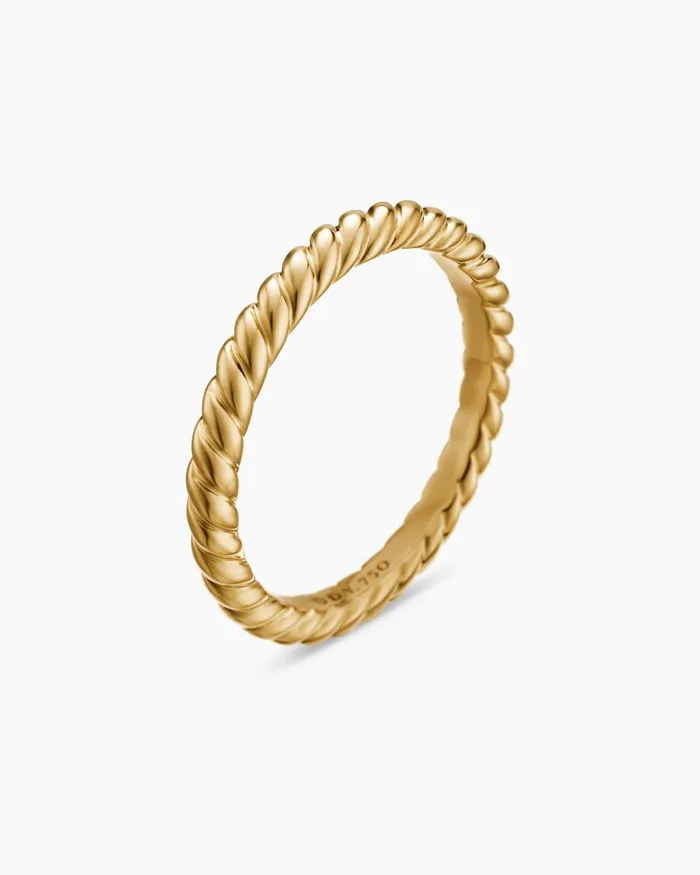 DY Cable Band Ring In 18K Yellow Gold 245mm Women David Yurman Band DY Cable Band Ring In 18K Yellow Gold 245mm Women David Yurman Band