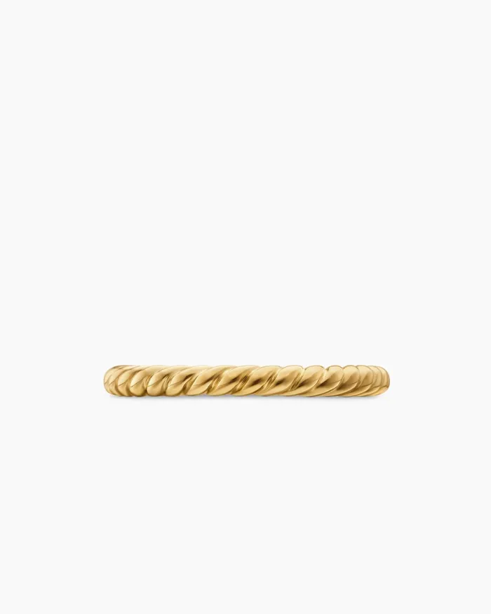 DY Cable Band Ring In 18K Yellow Gold 245mm Women David Yurman Band DY Cable Band Ring In 18K Yellow Gold 245mm Women David Yurman Band