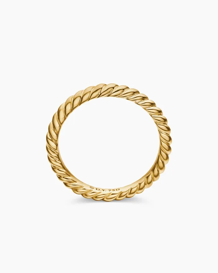 DY Cable Band Ring In 18K Yellow Gold 245mm Women David Yurman Band DY Cable Band Ring In 18K Yellow Gold 245mm Women David Yurman Band