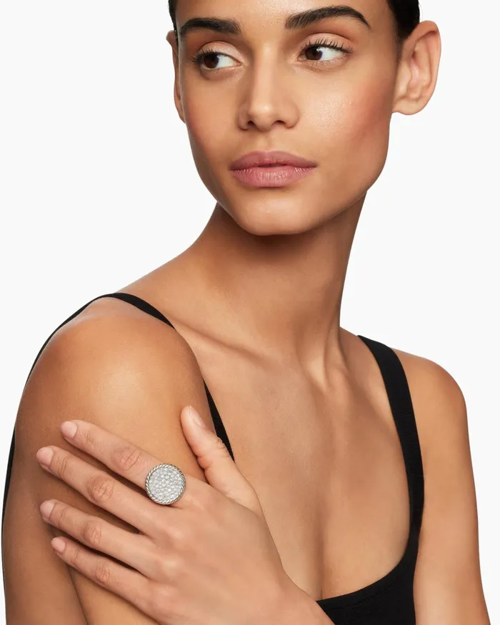 DY Elements Ring In Sterling Silver With Diamonds 212mm Women David Yurman Statement DY Elements Ring In Sterling Silver With Diamonds 212mm Women David Yurman Statement
