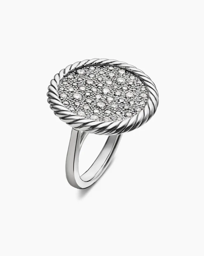 DY Elements Ring In Sterling Silver With Diamonds 212mm Women David Yurman Statement DY Elements Ring In Sterling Silver With Diamonds 212mm Women David Yurman Statement