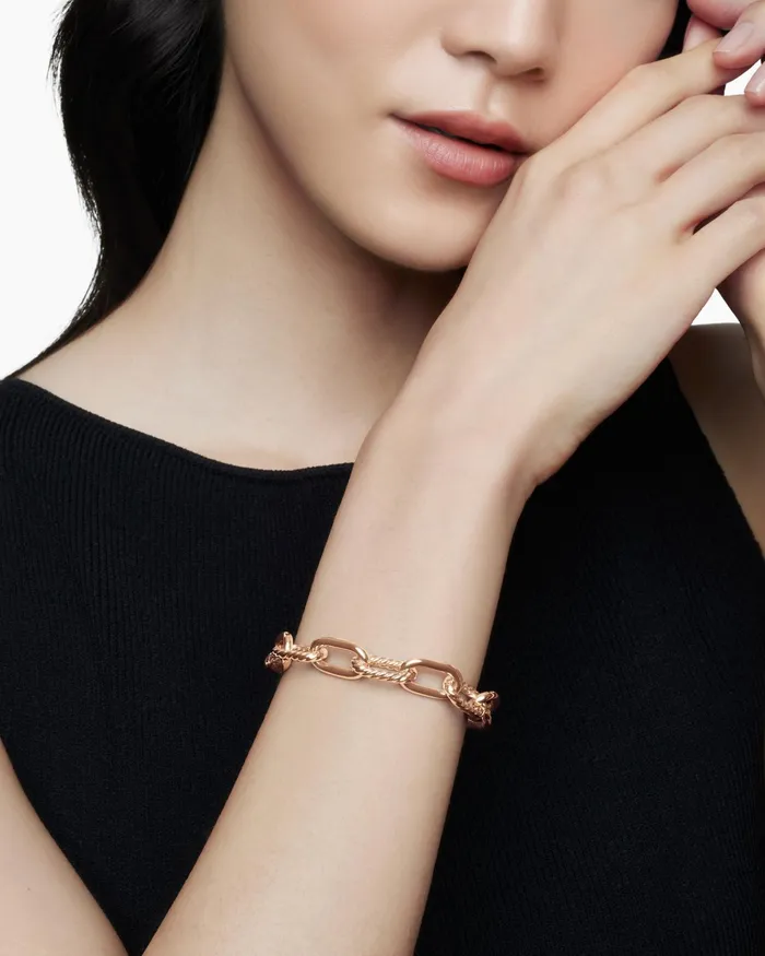 DY Madison Chain Bracelet In 18K Rose Gold 11mm Women David Yurman Chain