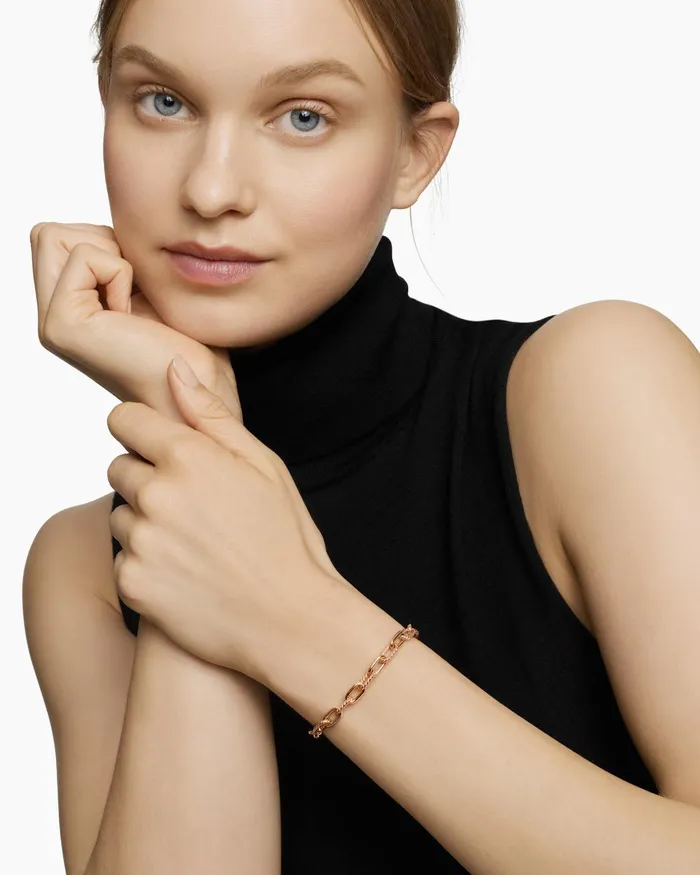 DY Madison Chain Bracelet In 18K Rose Gold 6mm Women David Yurman Chain DY Madison Chain Bracelet In 18K Rose Gold 6mm Women David Yurman Chain