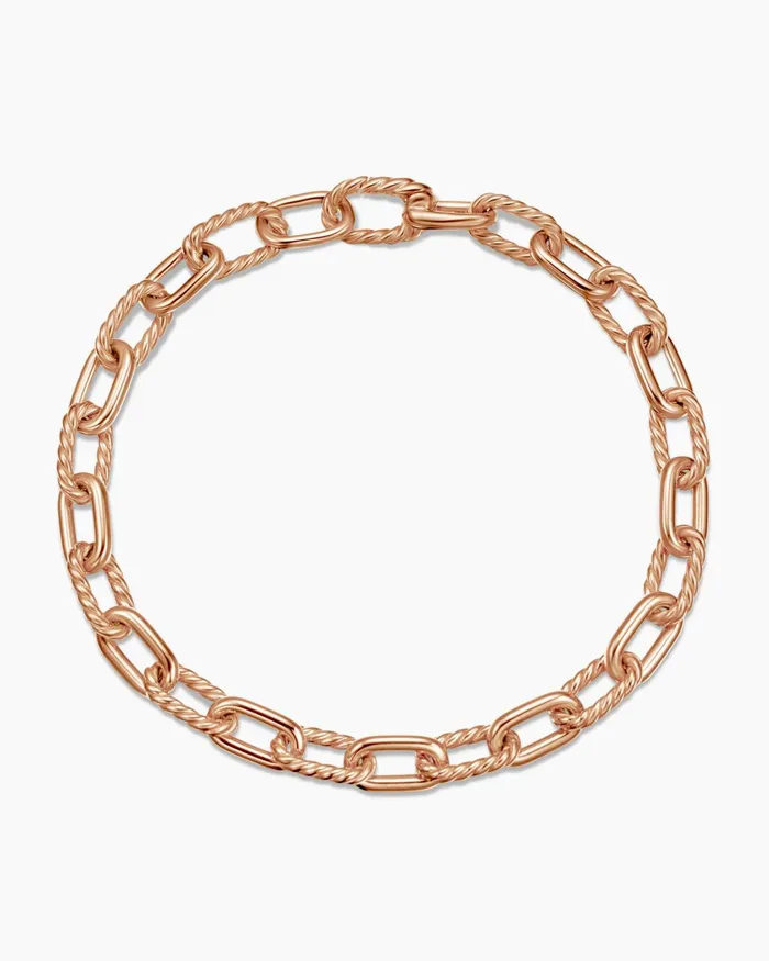 DY Madison Chain Bracelet In 18K Rose Gold 6mm Women David Yurman Chain DY Madison Chain Bracelet In 18K Rose Gold 6mm Women David Yurman Chain