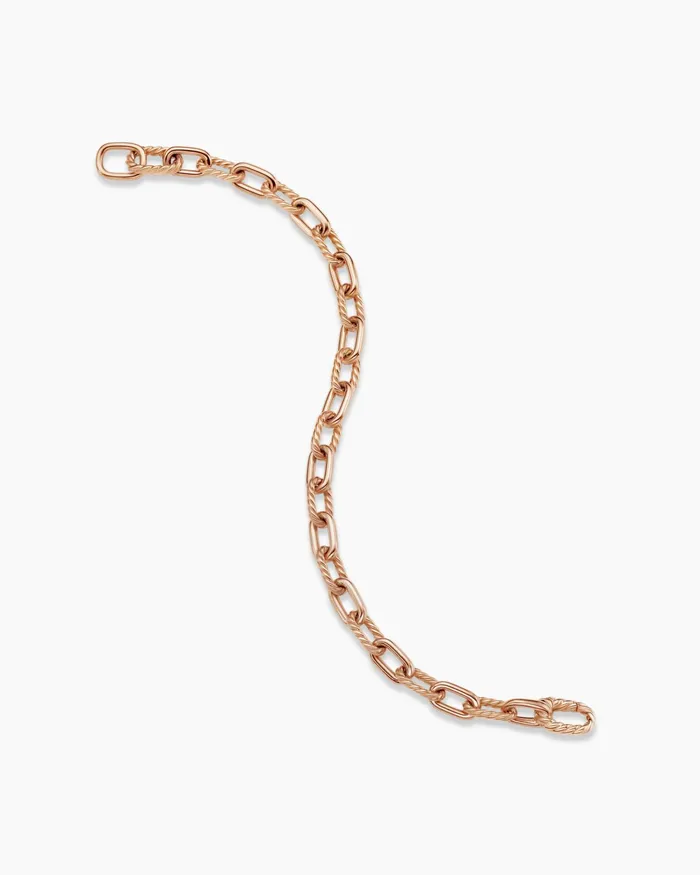 DY Madison Chain Bracelet In 18K Rose Gold 6mm Women David Yurman Chain DY Madison Chain Bracelet In 18K Rose Gold 6mm Women David Yurman Chain