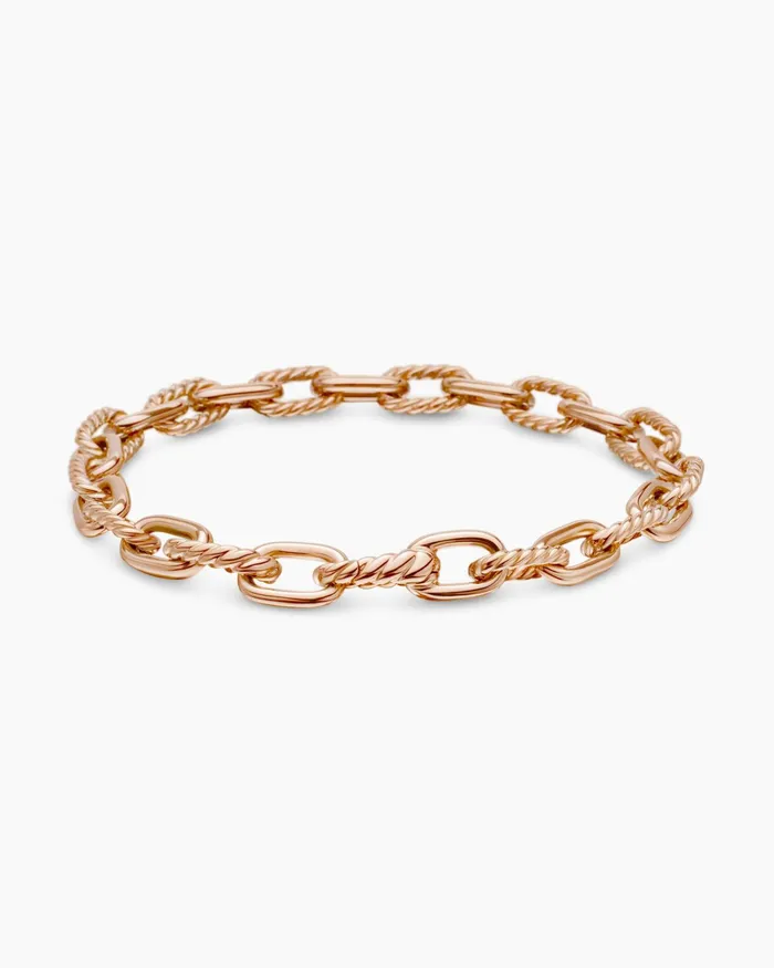 DY Madison Chain Bracelet In 18K Rose Gold 6mm Women David Yurman Chain DY Madison Chain Bracelet In 18K Rose Gold 6mm Women David Yurman Chain