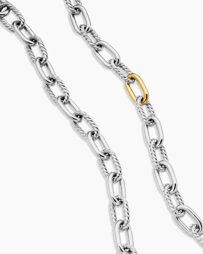 DY Madison Chain Necklace In Sterling Silver With 18K Yellow Gold 11mm Women David Yurman Chain DY Madison Chain Necklace In Sterling Silver With 18K Yellow Gold 11mm Women David Yurman Chain