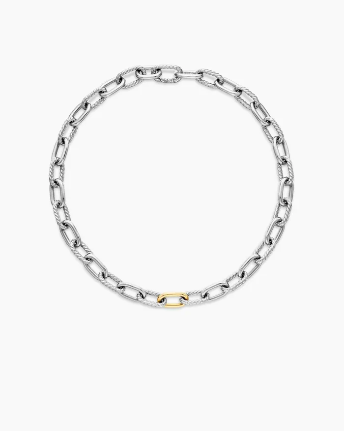 DY Madison Chain Necklace In Sterling Silver With 18K Yellow Gold 11mm Women David Yurman Chain DY Madison Chain Necklace In Sterling Silver With 18K Yellow Gold 11mm Women David Yurman Chain