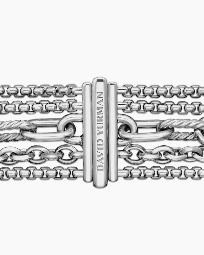 DY Madison Pearl Multi Row Chain Bracelet In Sterling Silver With Pearls 257mm Women David Yurman Chain DY Madison Pearl Multi Row Chain Bracelet In Sterling Silver With Pearls 257mm Women David Yurman Chain