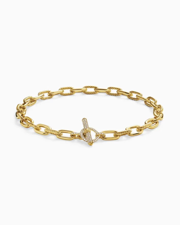 DY Madison Toggle Chain Necklace In 18K Yellow Gold With Diamonds 11mm Women David Yurman Chain