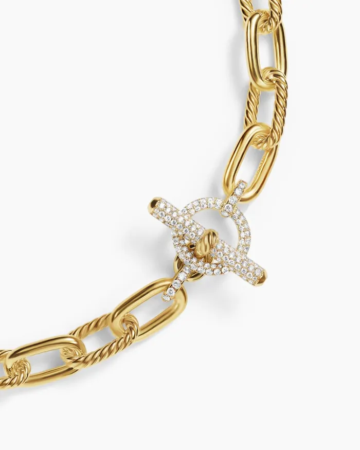DY Madison Toggle Chain Necklace In 18K Yellow Gold With Diamonds 11mm Women David Yurman Chain