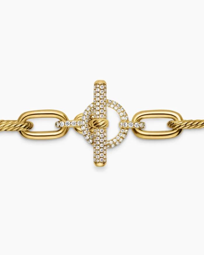 DY Madison Toggle Chain Necklace In 18K Yellow Gold With Diamonds 11mm Women David Yurman Chain