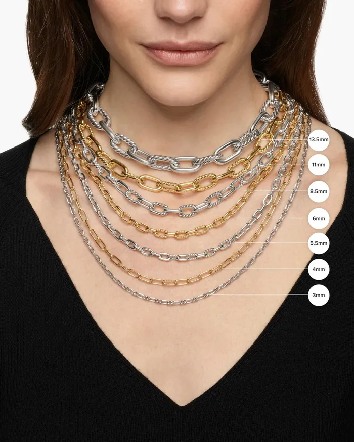 DY Madison Toggle Chain Necklace In 18K Yellow Gold With Diamonds 11mm Women David Yurman Chain
