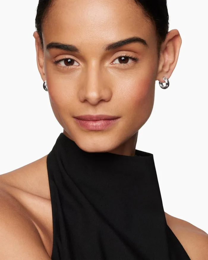 DY Mercer Micro Hoop Earrings In Sterling Silver 134mm Women David Yurman Hoop DY Mercer Micro Hoop Earrings In Sterling Silver 134mm Women David Yurman Hoop