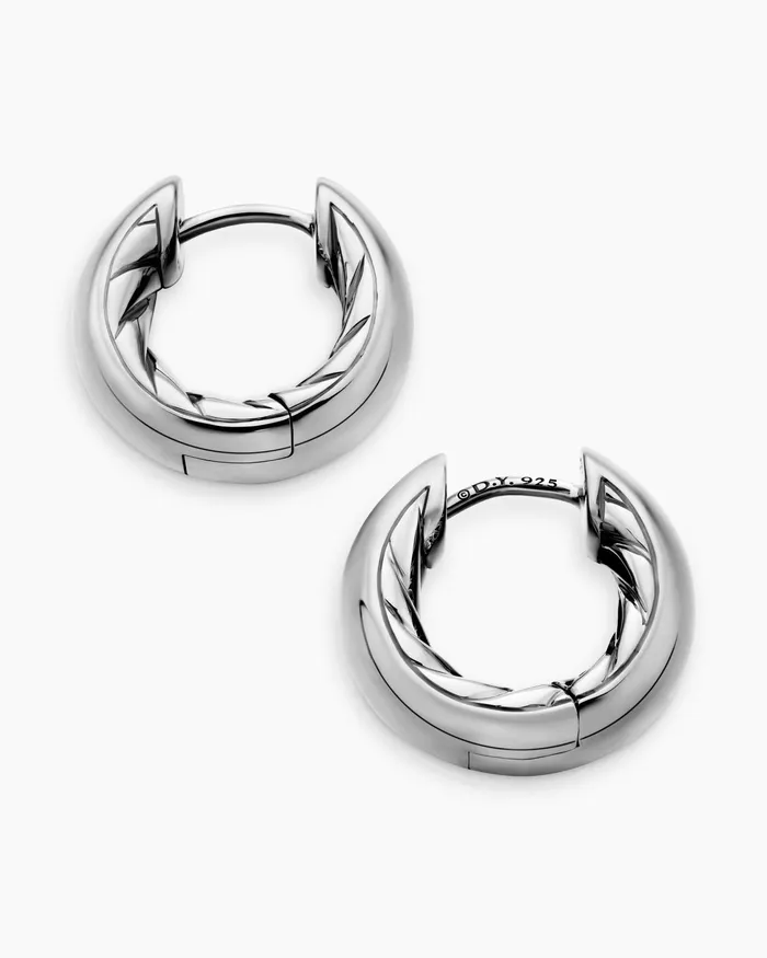 DY Mercer Micro Hoop Earrings In Sterling Silver 134mm Women David Yurman Hoop DY Mercer Micro Hoop Earrings In Sterling Silver 134mm Women David Yurman Hoop