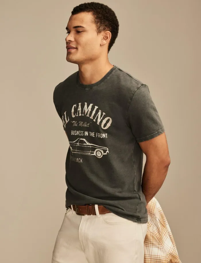El Camino Jet Black Men Lucky Brand Graphic Tees
