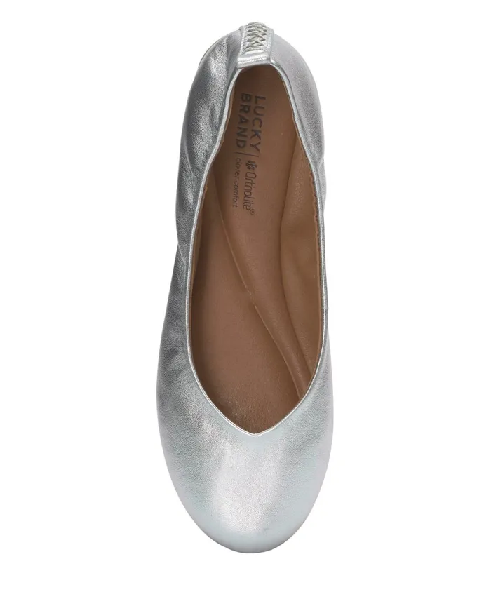 Emmie Lou Ballet Flat Silver Women Lucky Brand Shoes