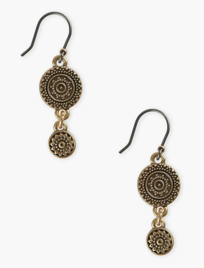 Etched Drop Earrings Gold Women Lucky Brand Jewelry