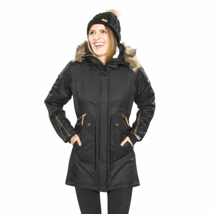 Eternally Waterproof Parka Jacket Black Women Trespass Parka Coats