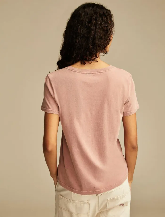 Fendor Leopard Classic Crew Ash Rose Women Lucky Brand Graphic Tees
