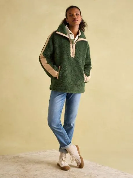Fleeces and Sweatshirts Women Joules Green Quarter Zip Fleece