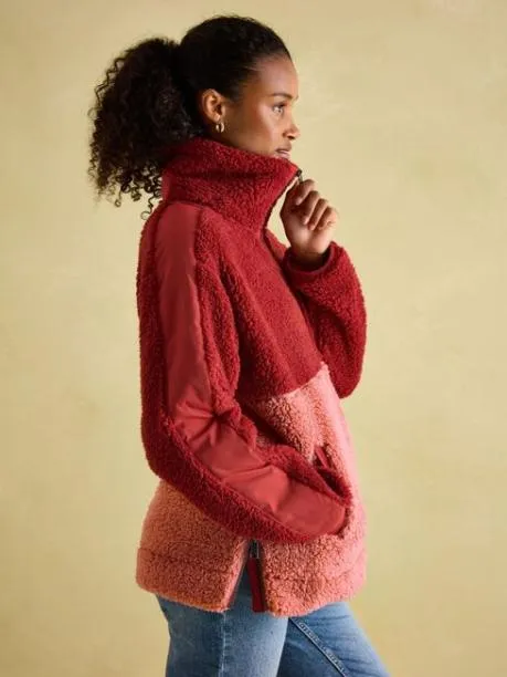Fleeces and Sweatshirts Women Joules Pink Quarter Zip Fleece