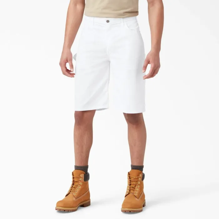FLEX Relaxed Fit Utility Painter039s Shorts 11034 White White wh Men Dickies Painters FLEX Relaxed Fit Utility Painter039s Shorts 11034 White White wh Men Dickies Painters