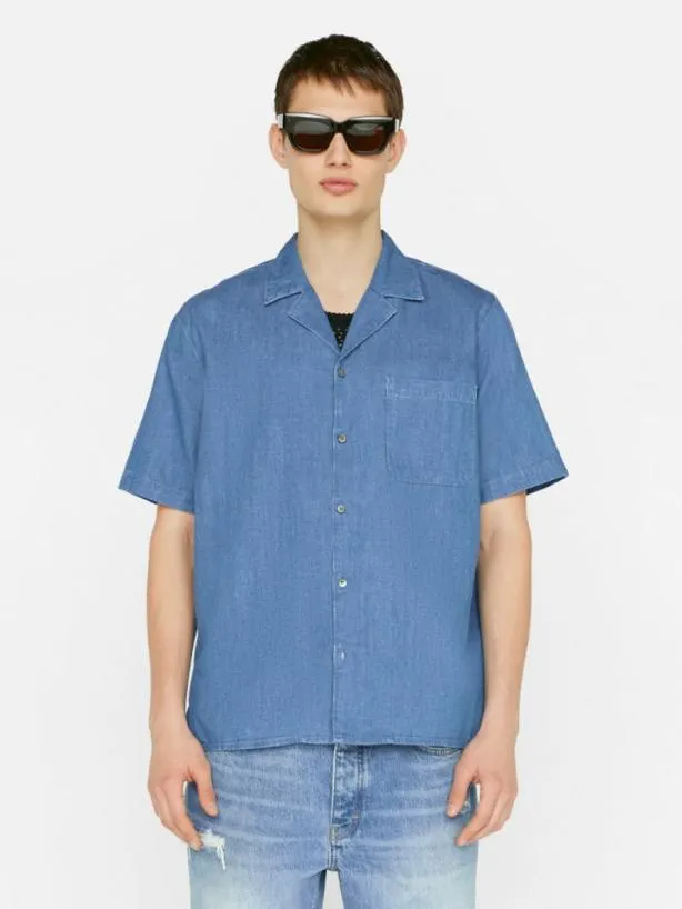Frame Chambray Camp Collar Shirt In Salt Water Salt Water Men Shirts Frame Chambray Camp Collar Shirt In Salt Water Salt Water Men Shirts